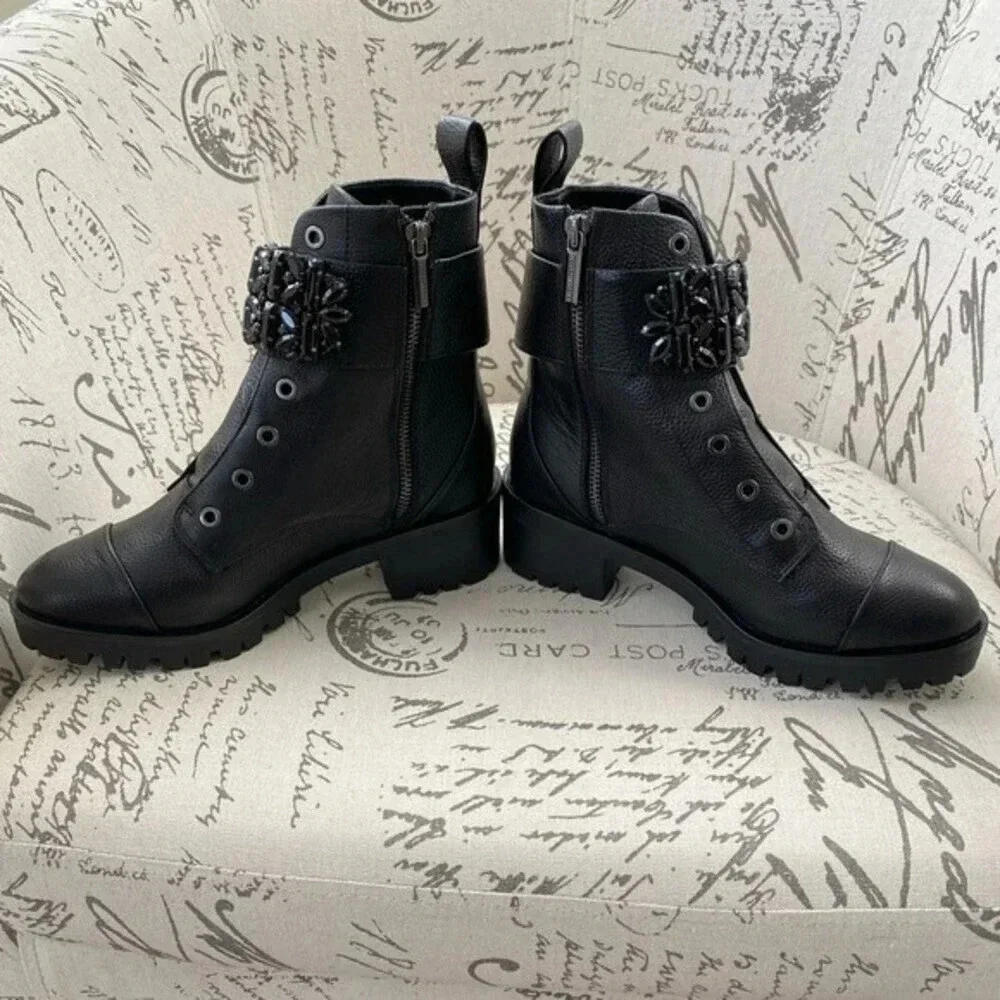 NEW, Karl Lagerfeld Paris, Pippa‎ Lace Up Boot, Black